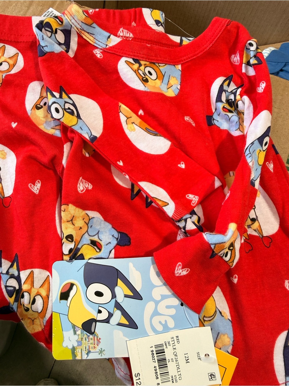 Target Red Bluey Print Kids' Long-Sleeve Pajama Top - Red